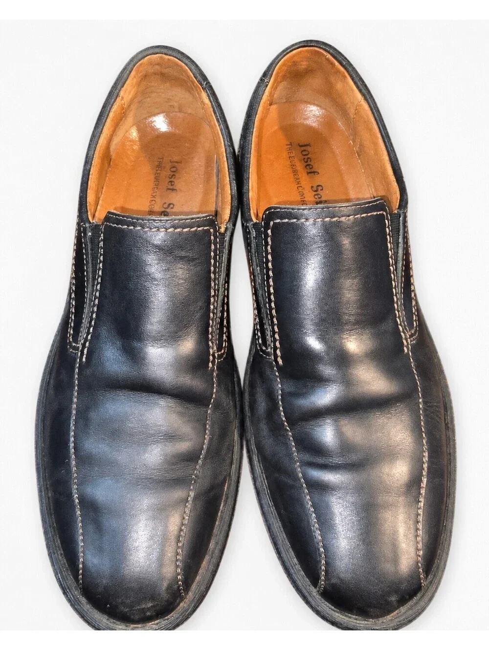 Josef Seibel Mens (EU 42) 8.5-9 US  Black Leather Loafers